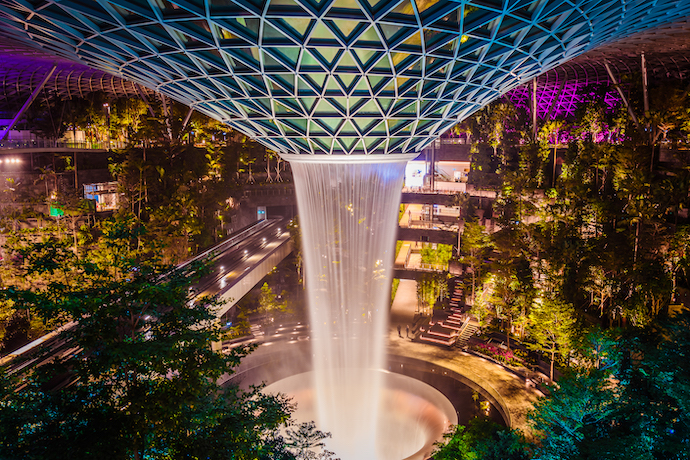 8 Best Light Shows To Catch In Singapore - Jewel Rain Vortex Light & Music Showcase at Jewel Changi Airport